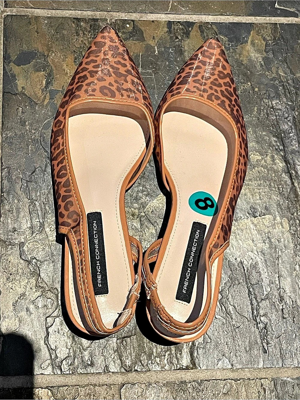 French Connection Leopard Print Kitten Heels US 8